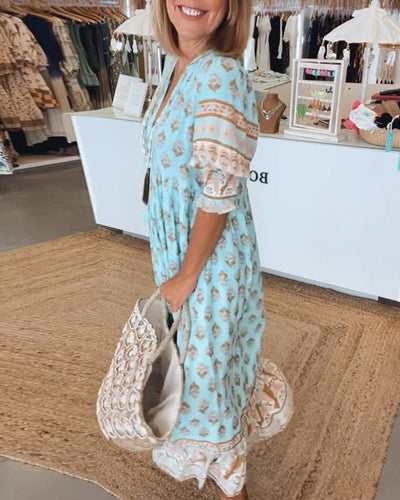Eliana | Boho Tassel Midi Dress