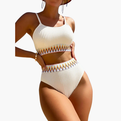 Ribbed High Waist Bikini - Women’s Flattering Swimwear Set