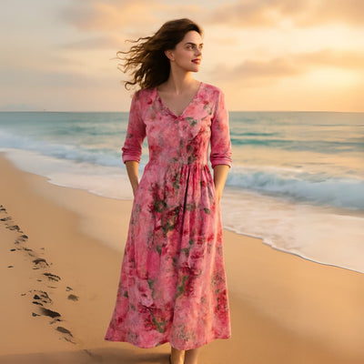 Henrietta - Blushing Bloom Tummy Coverage Dress
