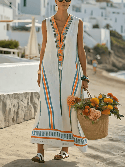 Women'S Contrast Striped Dress