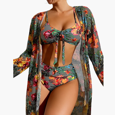 3-Piece Bikini Set - Women's Swimwear with Cover-Up Skirt