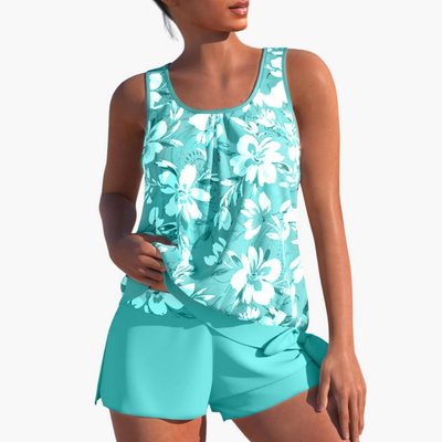 Floral Two-Piece Tankini Set for Women - Comfortable Summer