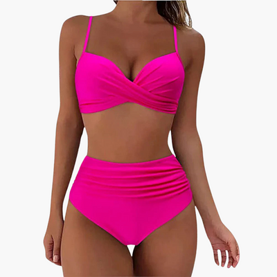 Bandeau Bikini Set - Women's Strapless Two-Piece Swimwear