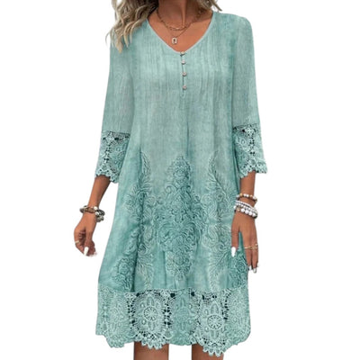Alvinea™ | Lace-Trim A-Line Dress