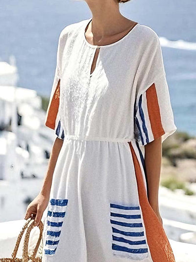 Women'S Loose Striped Print Dress