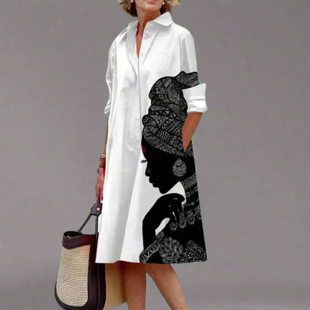 Revel - Women’s Character Art Pattern Knee-Length Dress