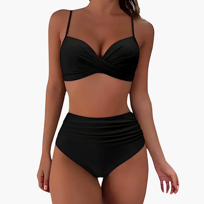Bikini Set for Women with High - Waisted Bottoms and Triangle Top