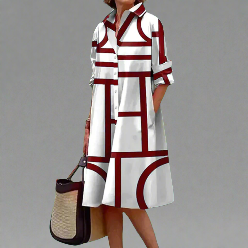 Greer - Women’s Geometric Print Knee-Length Dress