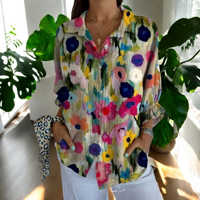 Carla™ | Vintage Floral Print Blouse