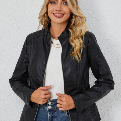 Harper™ – Plus-Size PU Moto Jacket