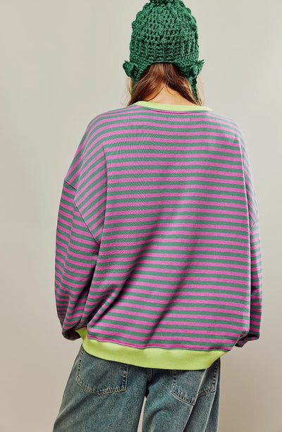 Julia | Cozy Oversized Striped Pullover