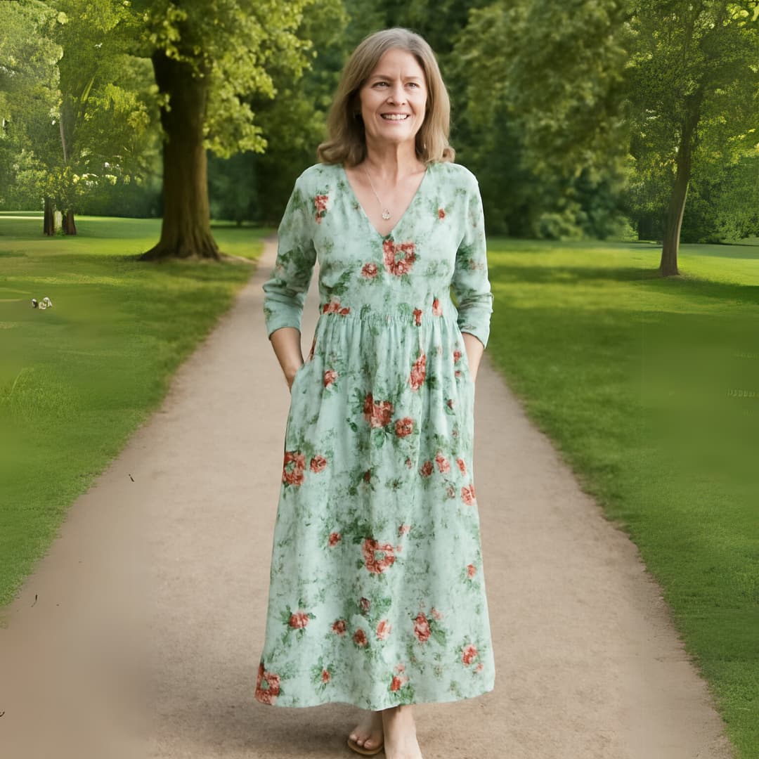 Thalia - Victorian Garden Tummy Coverage Dress