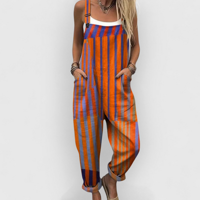 Beryl | Contrast Striped Dungarees