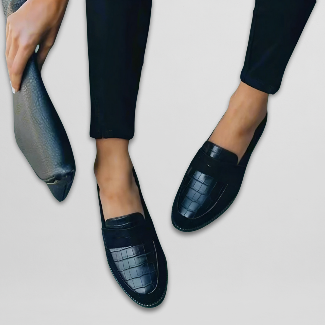 Eloise | Croc Effect Loafers