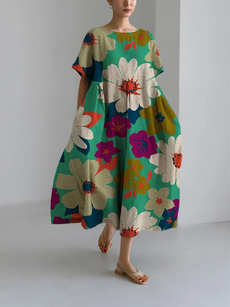 VITTORIA | Midi Floral Dress with Bold Style and Lightweight Comfort for Vibrant Days