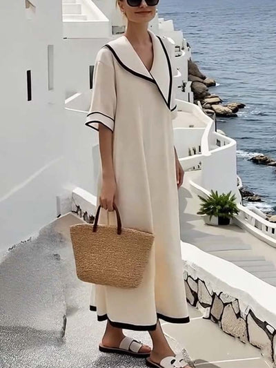 Women'S Loose Striped Print Dress