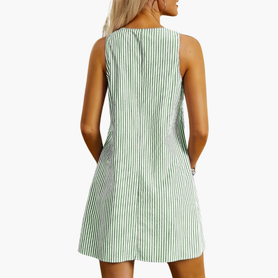 Natalie | Sleeveless Striped Pocket Dress