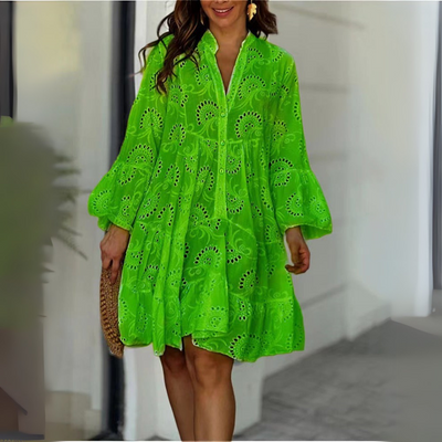 Cindy | Embroidered Tiered Mini Dress