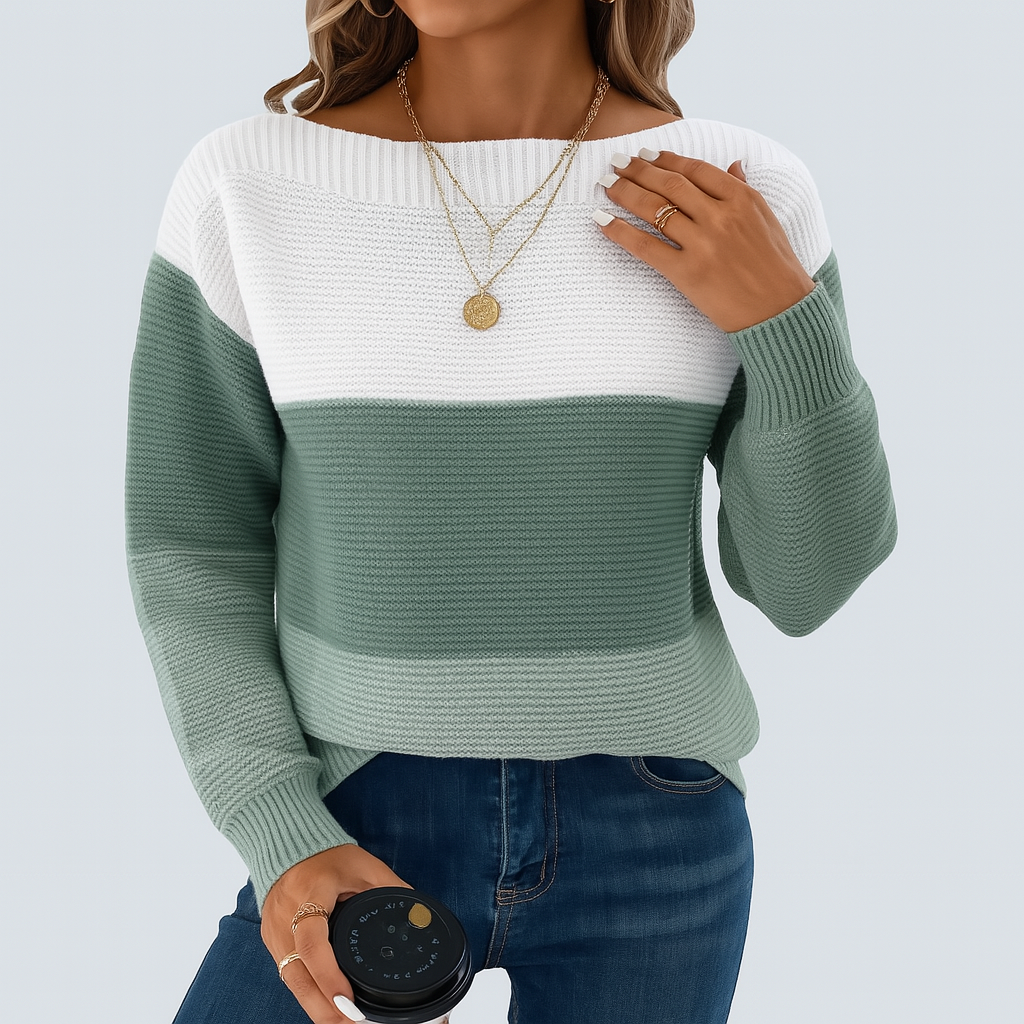 Calista - Elegant Long-Sleeve Sweater with Dropped Shoulders