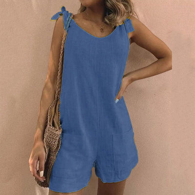 Daphne | Bow-Strap Pocket Playsuit
