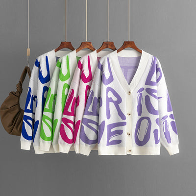 Kesha | Letter Jacquard Cardigan