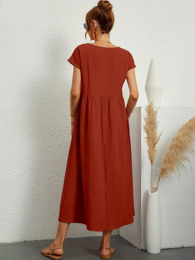 Maelis - Women's Loose Cotton Pocket Dress