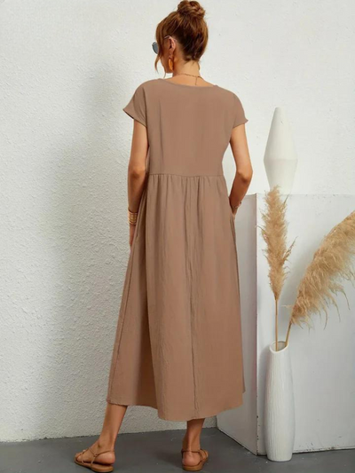 Maelis - Women's Loose Cotton Pocket Dress