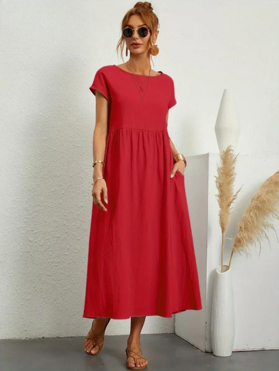 Maelis - Women's Loose Cotton Pocket Dress