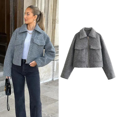 Sylvie Tweed™ – Tailored Zip Jacket for Women