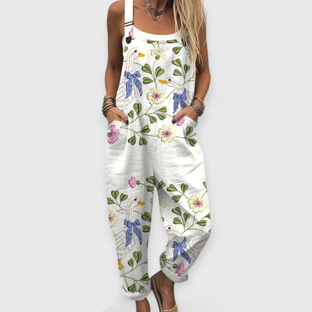 Thaïs | Floral Duck Dungarees