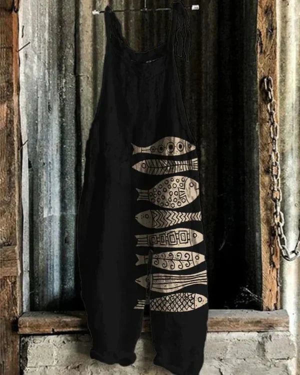 Marini™ | Jumpsuit with Fish in Japanese Art Style