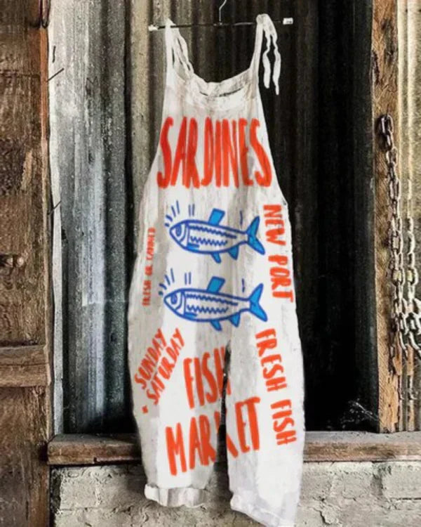 Marini™ | Jumpsuit with Sardine Pattern – Japanese Art and Elegance