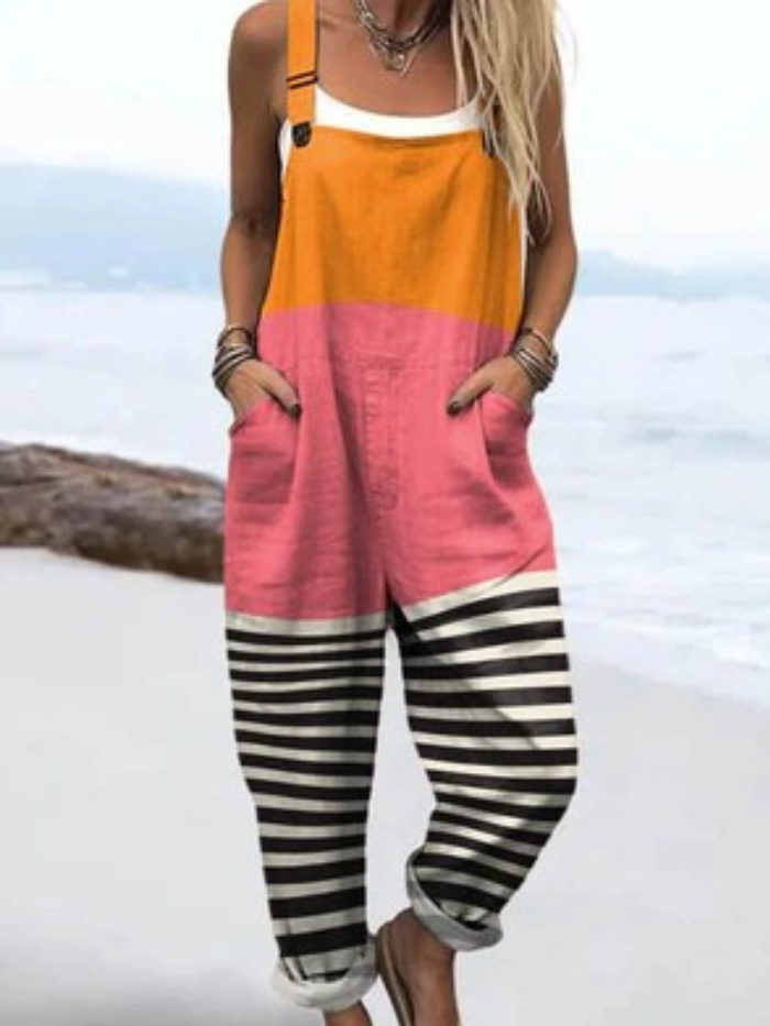 Nova | Striped Colourblock Dungarees
