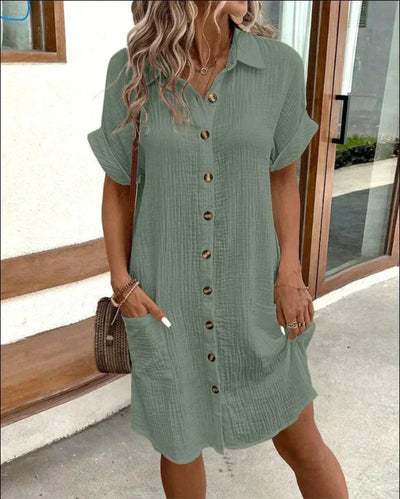 Hailey - Women’s Retro Cotton Shirt Dress