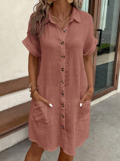 Hailey - Women’s Retro Cotton Shirt Dress