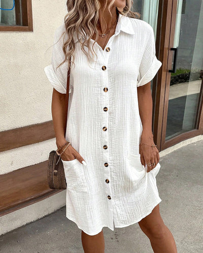 Hailey - Women’s Retro Cotton Shirt Dress