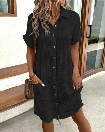 Hailey - Women’s Retro Cotton Shirt Dress