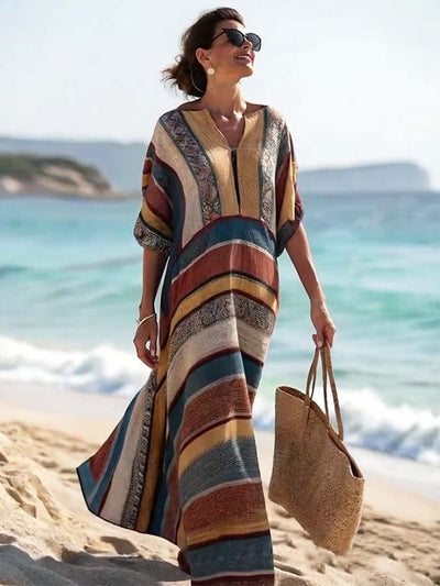 Women'S Casual Striped Print Dress