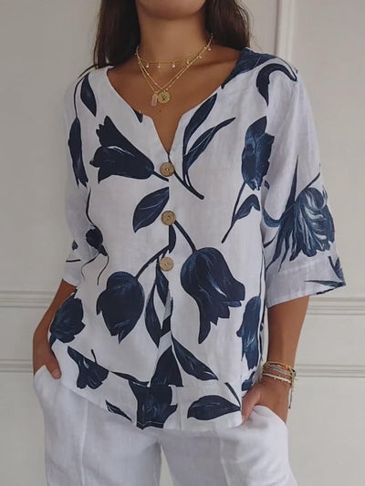 Maxine™ | Floral Button Blouse