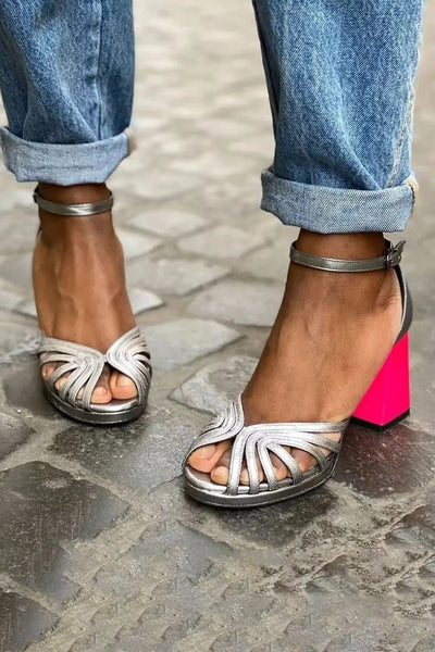 Édith | Metallic Heeled Sandals