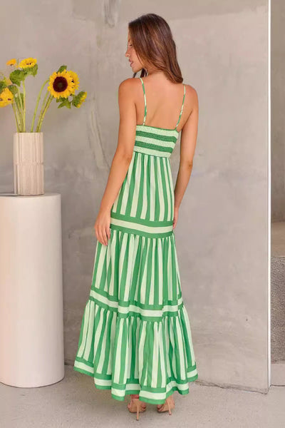 Mia | Striped Maxi Dress with Straps and Pockets