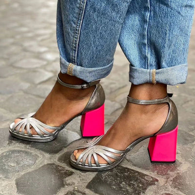 Édith | Metallic Heeled Sandals