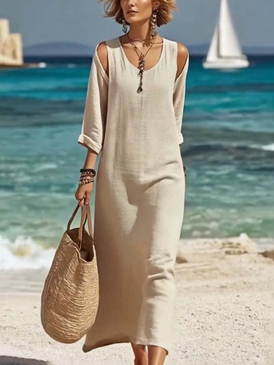 Women'S Loose Solid Color Dress