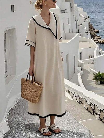 Women'S Loose Striped Print Dress