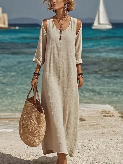 Women'S Loose Solid Color Dress