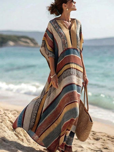 Women'S Casual Striped Print Dress