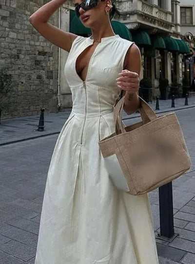 Sleeveless High Waist Dress