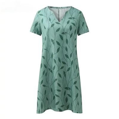 Christina | Printed V-Neck A-Line Dress